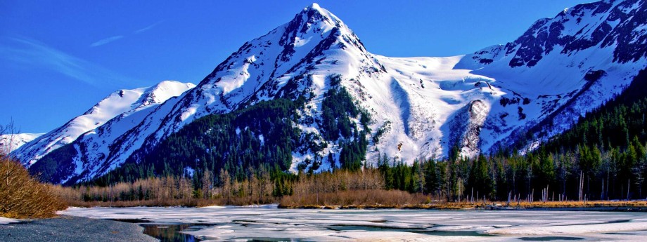 Alaskan Mountain Range in Winter